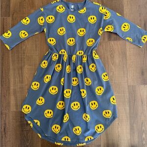 Tea collection Smiley Face Kids Dress - Blue and Yellow